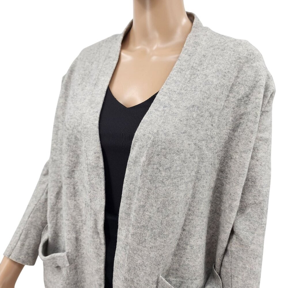 Frances Austen Womens Gray Cashmere Cardigan Sweater Size Small